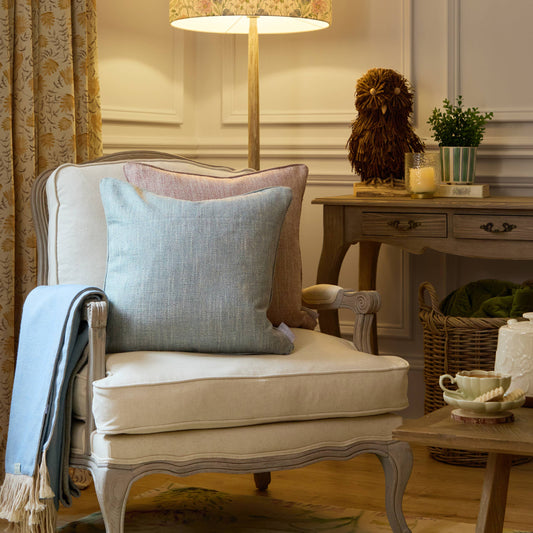 Jedburgh Textured Woven Square Cushion | Teal