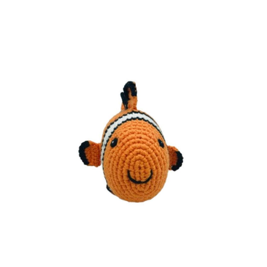 Crochet Clown Fish Baby Rattle Organic Cotton