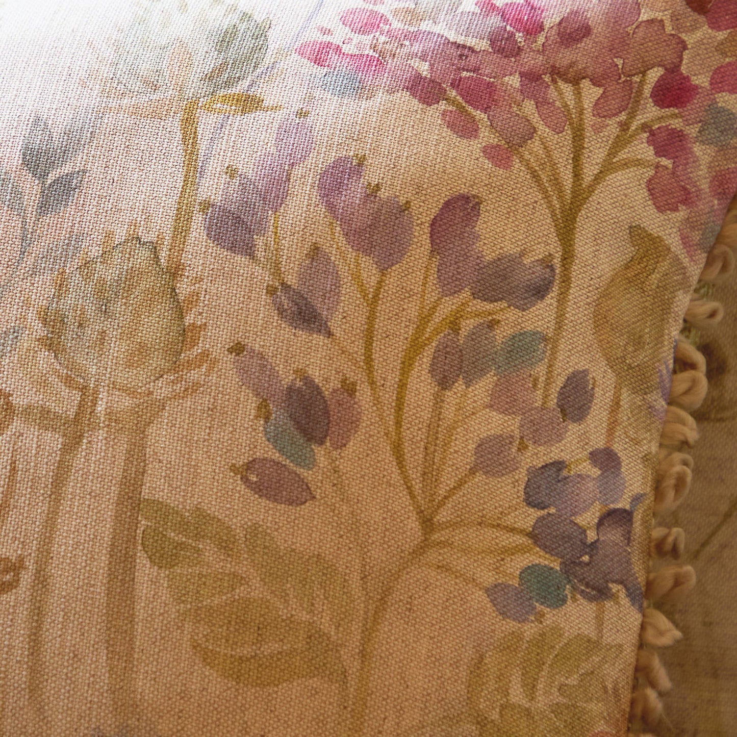 Country Hedgerow Printed Rectangular Linen Cushion