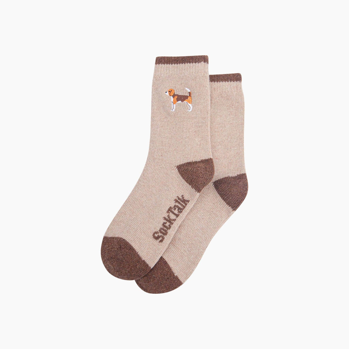 Beagle Embroidered Wool Socks