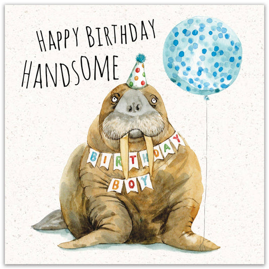 Funny Handsome Walrus Card