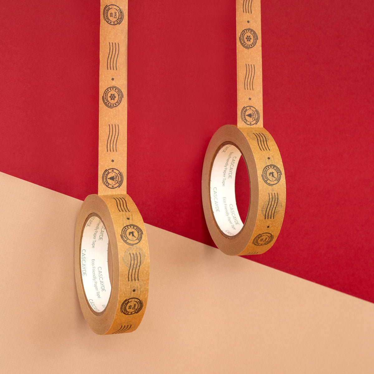 Festive Stamp Paper Tape 24mm - Gift Wrapping & Crafting