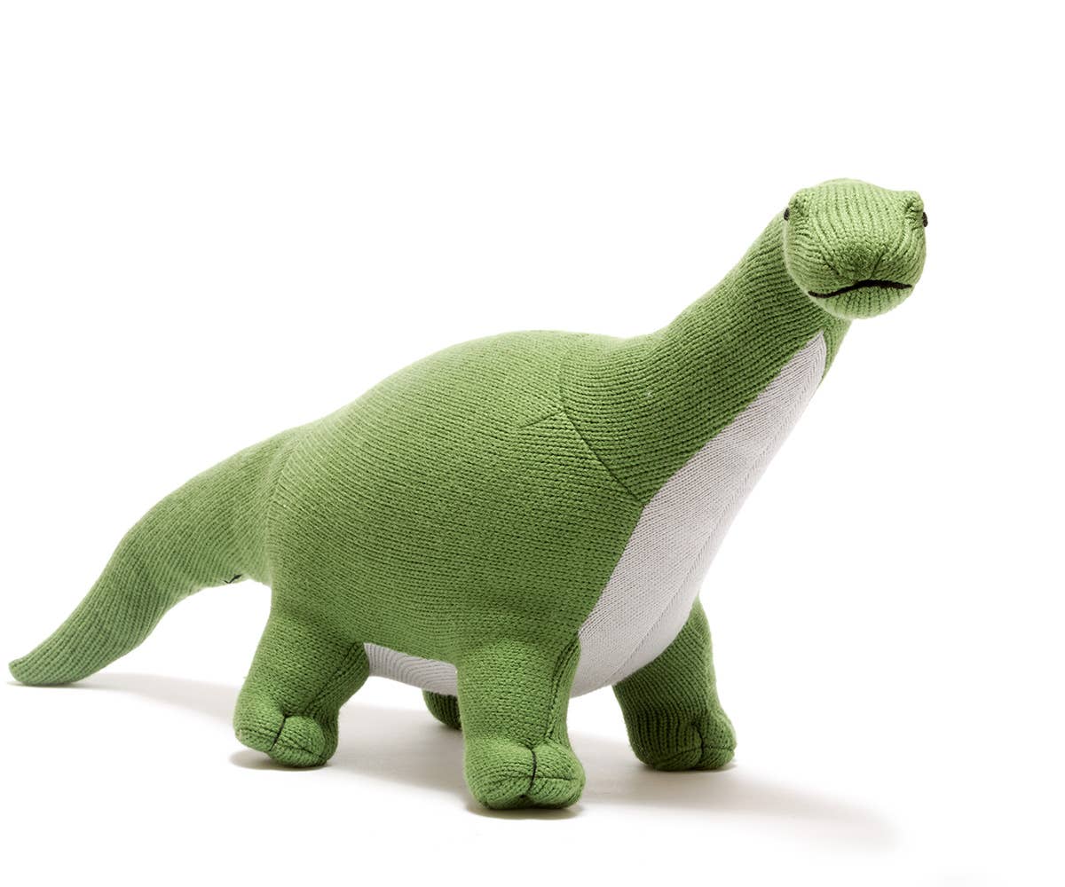Large Knitted Green Titanosaur Dinosaur Teddy Soft Toy