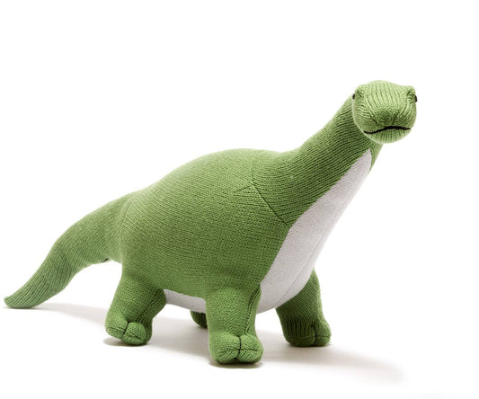 Large Knitted Green Titanosaur Dinosaur Teddy Soft Toy