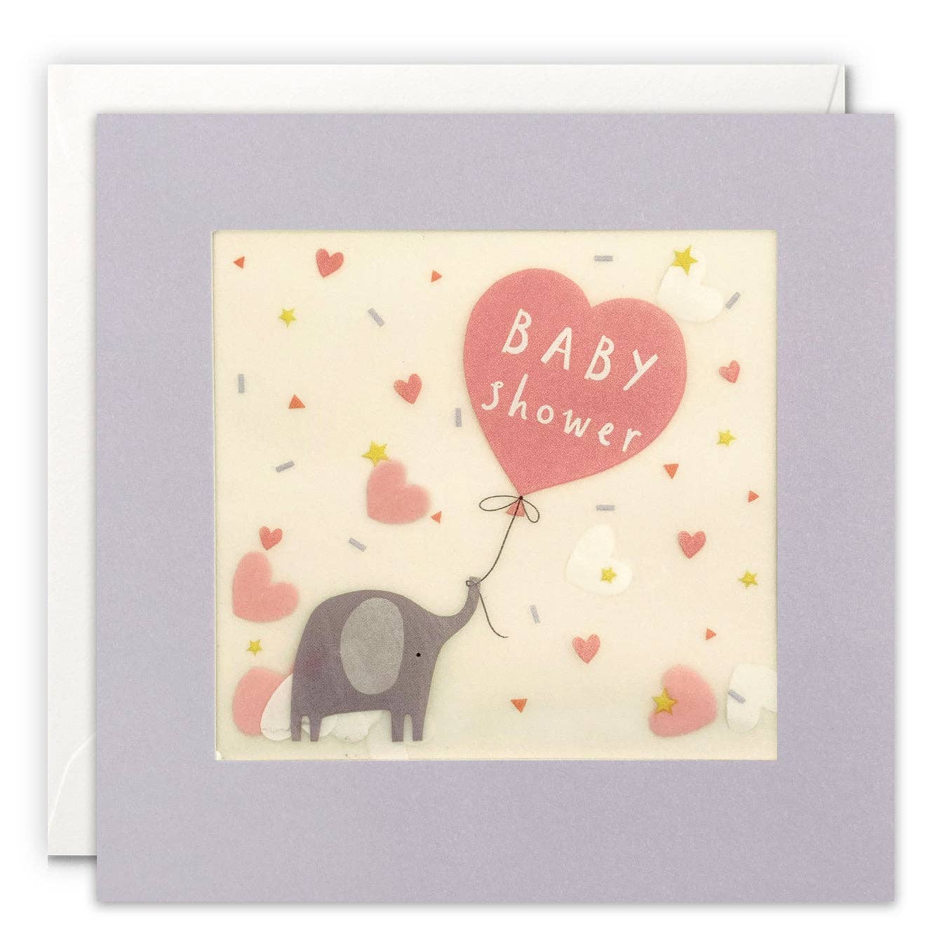 Elephant Confetti Baby Shower Card