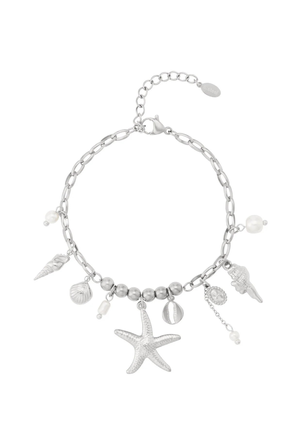 Coastal Charm Starfish Silver Bracelet