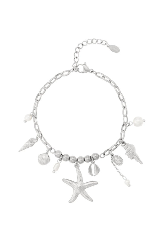 Coastal Charm Starfish Silver Bracelet