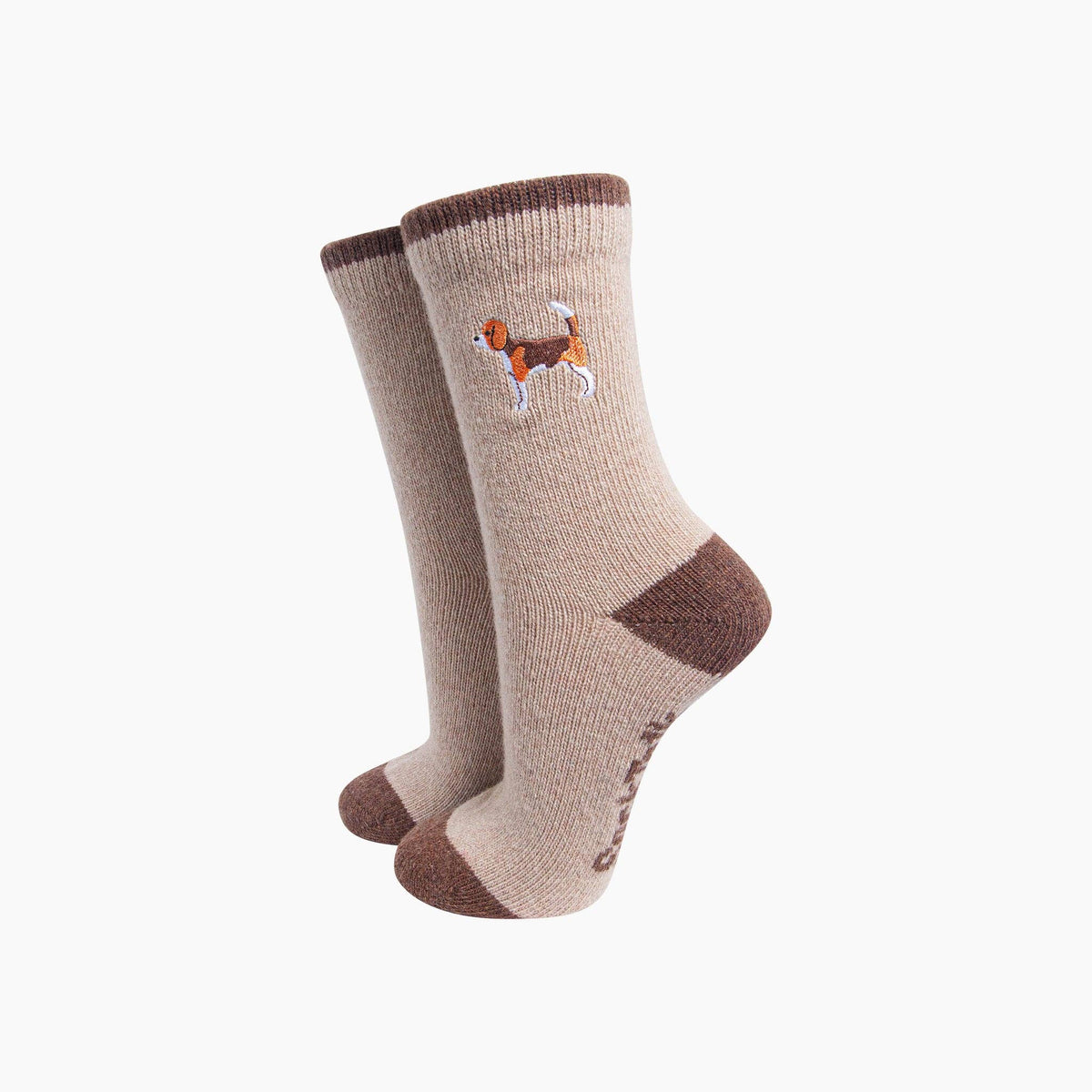 Beagle Embroidered Wool Socks