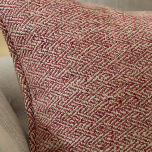 Jedburgh Textured Woven Rectangular Cushion | Garnet