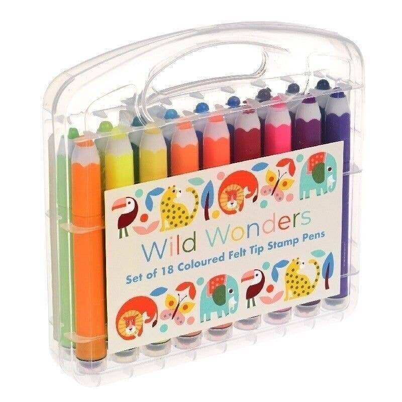 Wild Wonders Felt Tip Stamp Pens