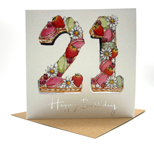 21 Today Birthday Cake Card