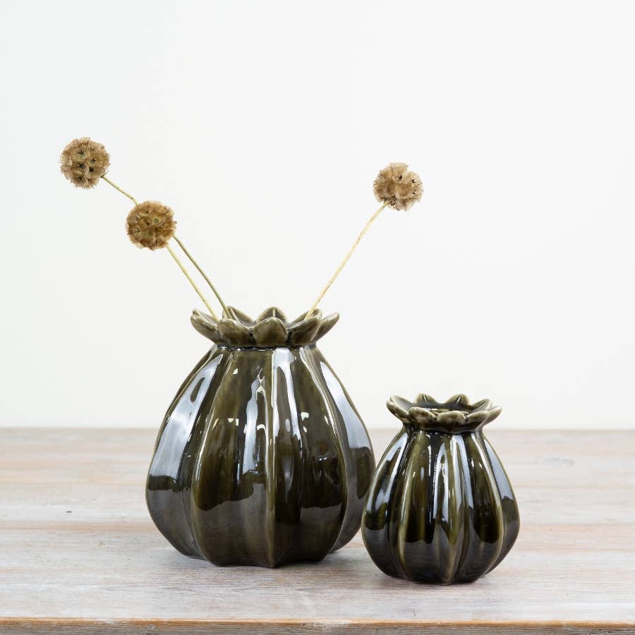 Poppy Seed Green Vase