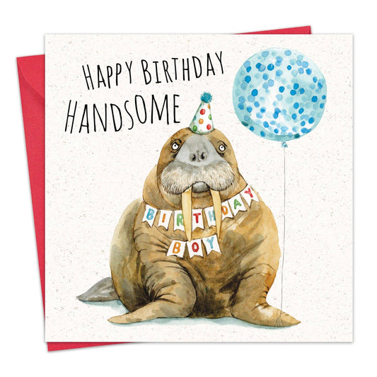 Funny Handsome Walrus Card