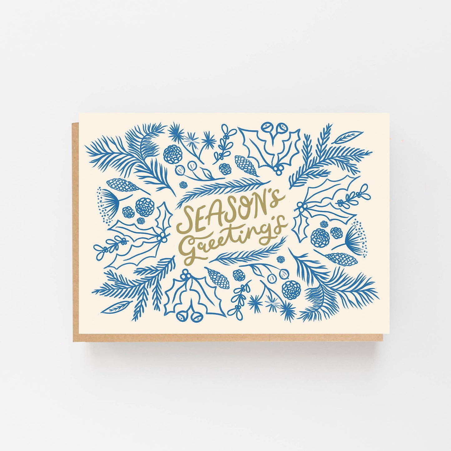 Season's Greeting's - Cream & Blue