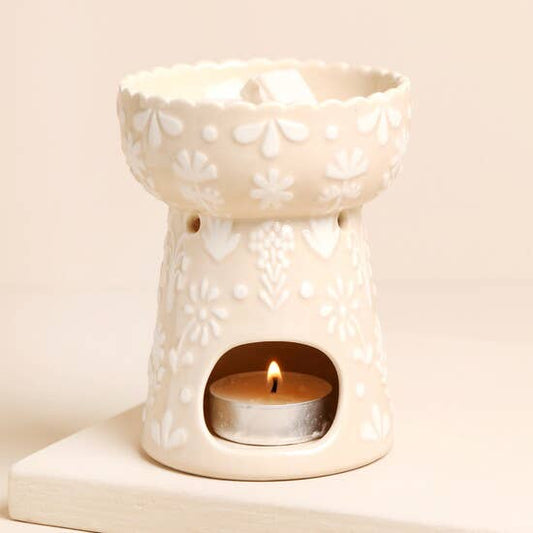 Ceramic Floral Wax Burner