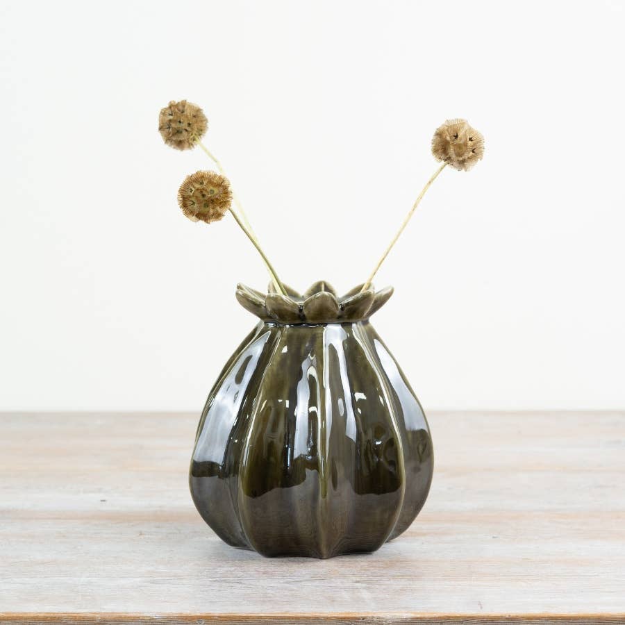 Poppy Seed Green Vase