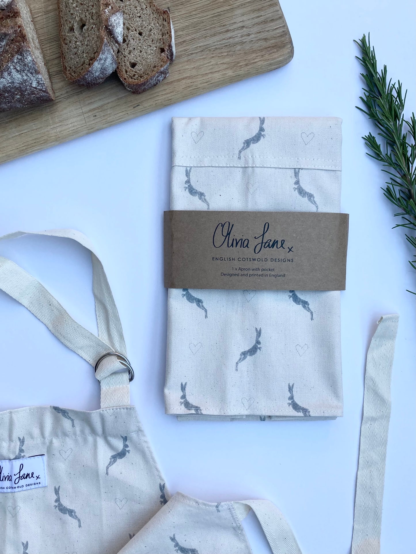 Tea Towel - 'Home Late Hare and Hearts'