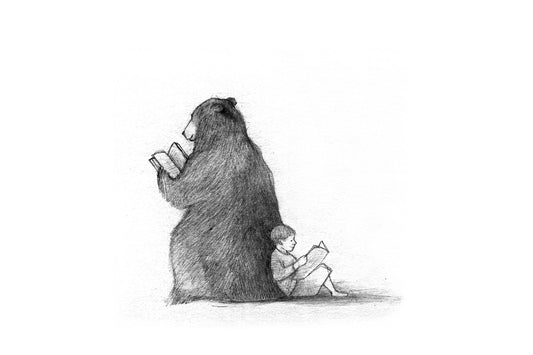 Greeting Card – Boy and Bear Reading