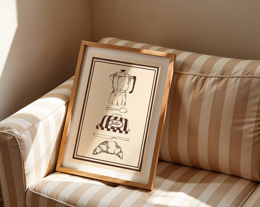 Hot Drinks and Flaky Treats Print