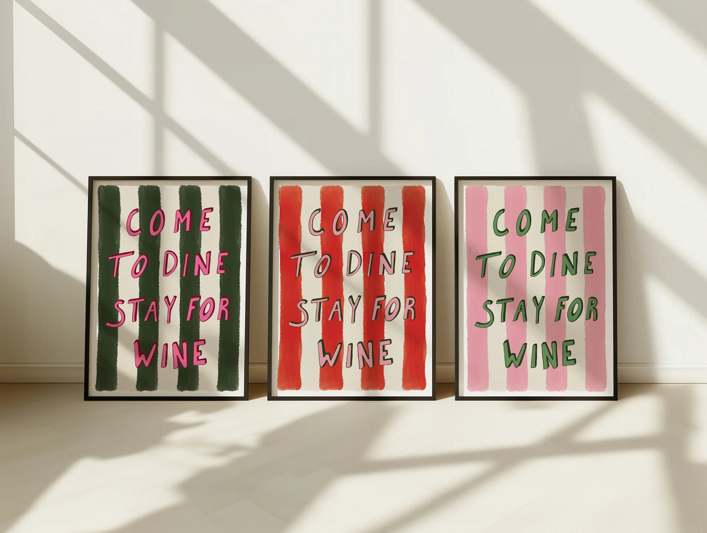 Come To Dine Stay For Wine Print