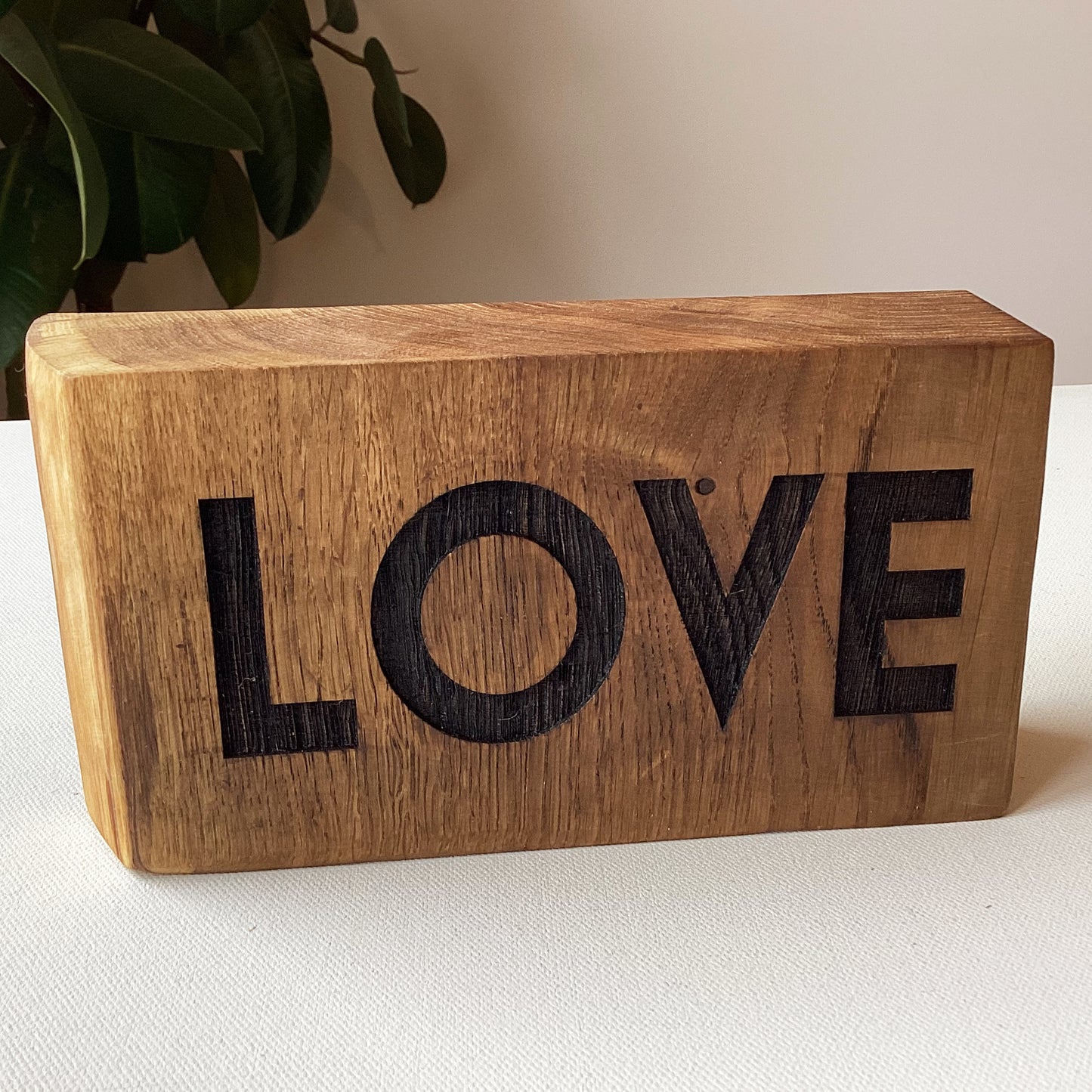 Reclaimed Oak Block - LOVE