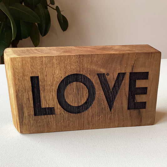 Reclaimed Oak Block - LOVE