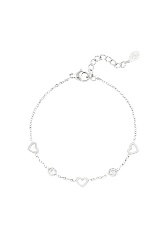 Mia Linked Hearts Bracelet