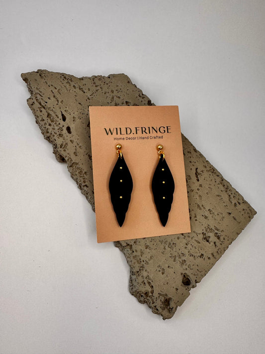 Olive Clay Earrings - Black