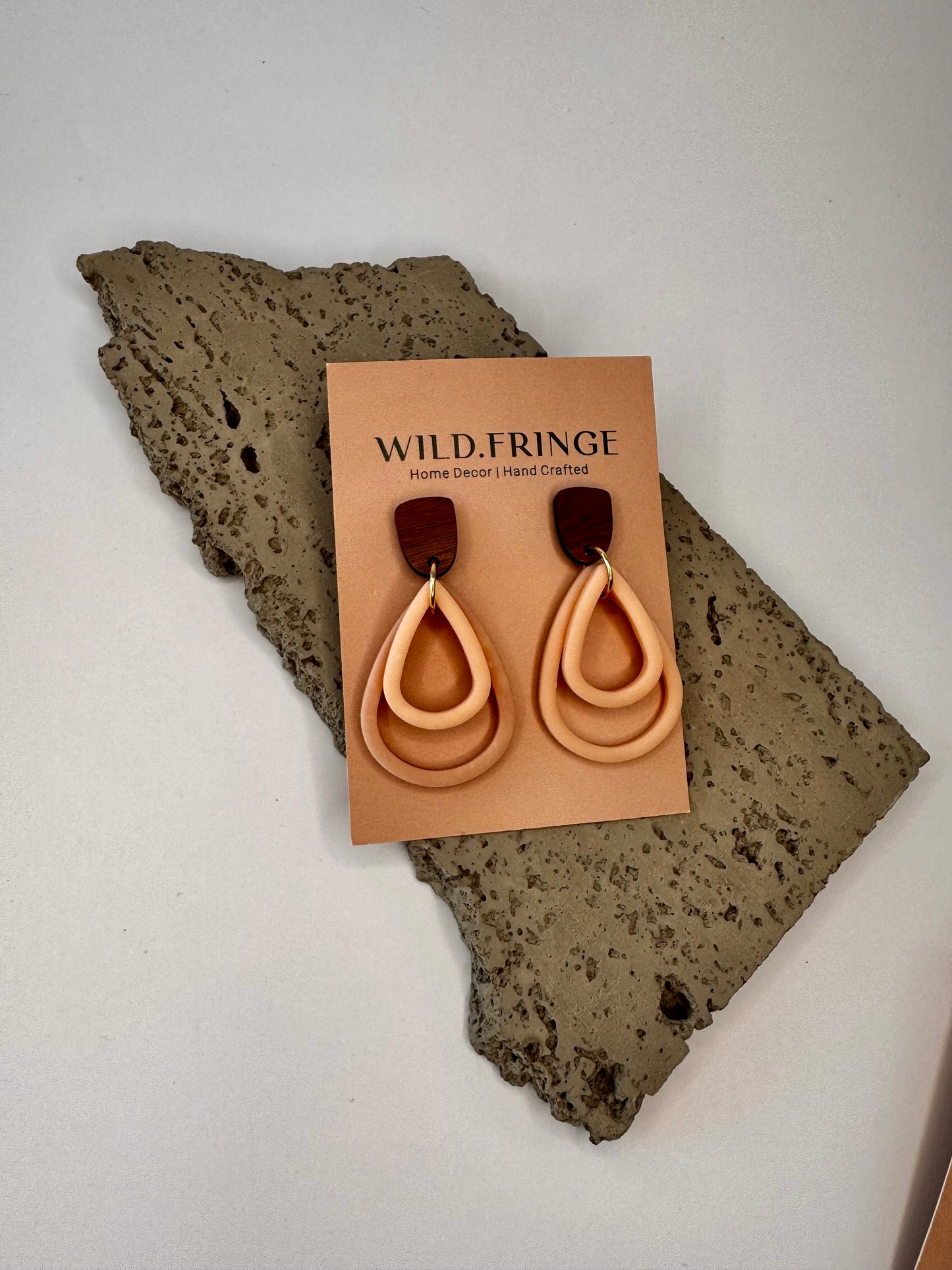 Lilith Clay Earrings - Pale Pink