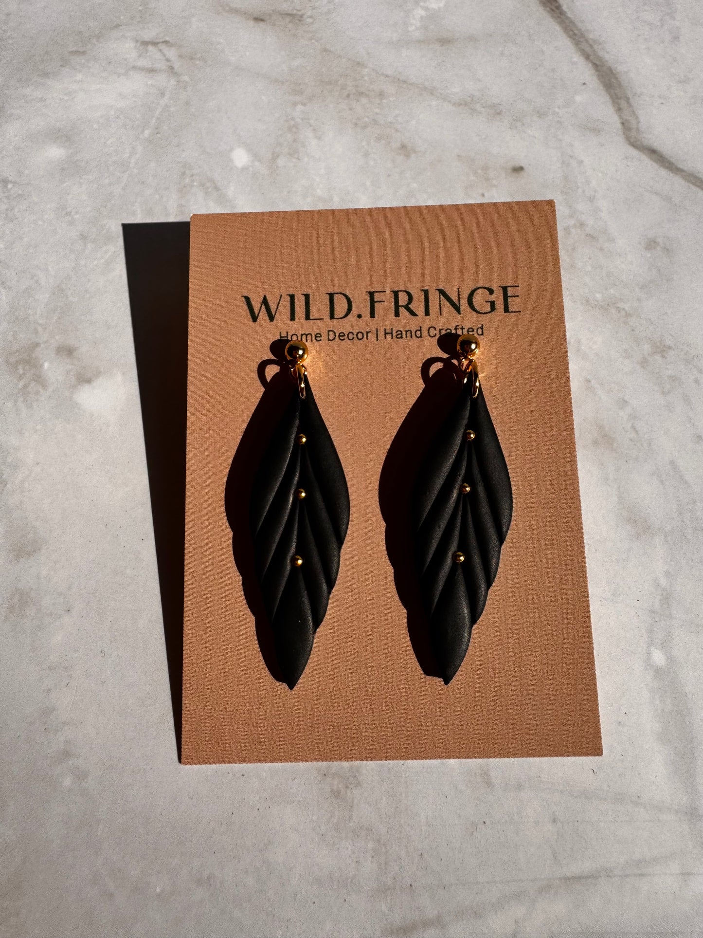 Olive Clay Earrings - Black