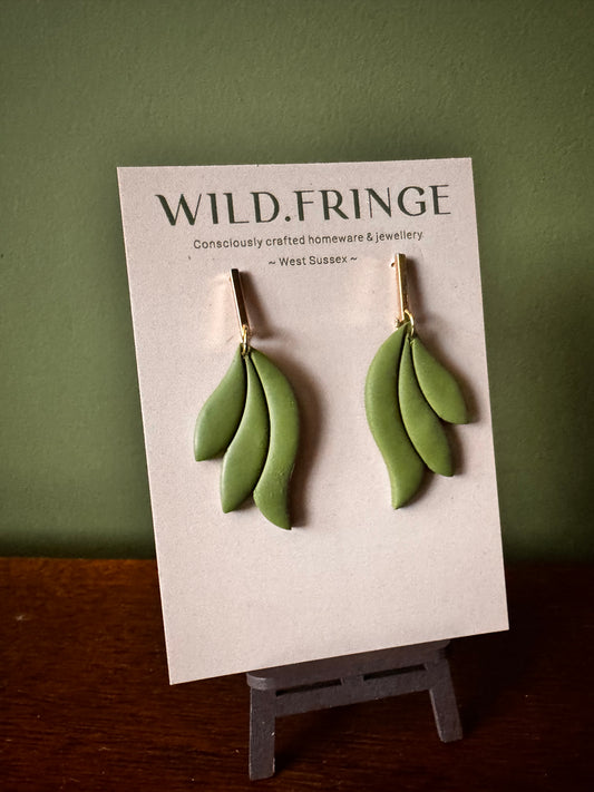 Ophelia Clay Earrings - Spanish Green
