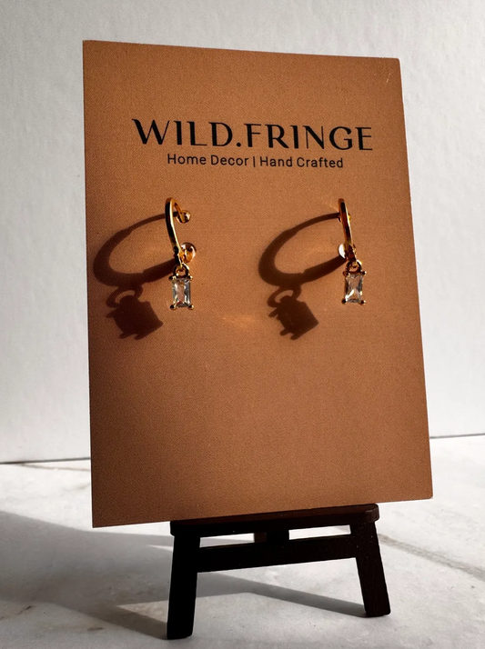 Effie Baguette Zirconia Huggie Earrings