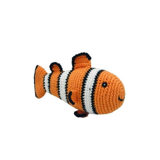 Crochet Clown Fish Baby Rattle Organic Cotton