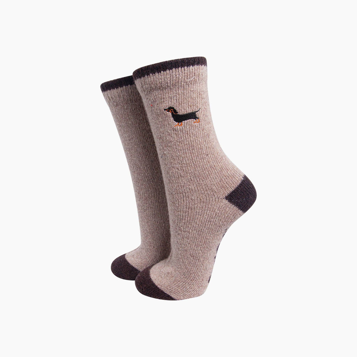 Sausage Dog Embroidered Wool Socks