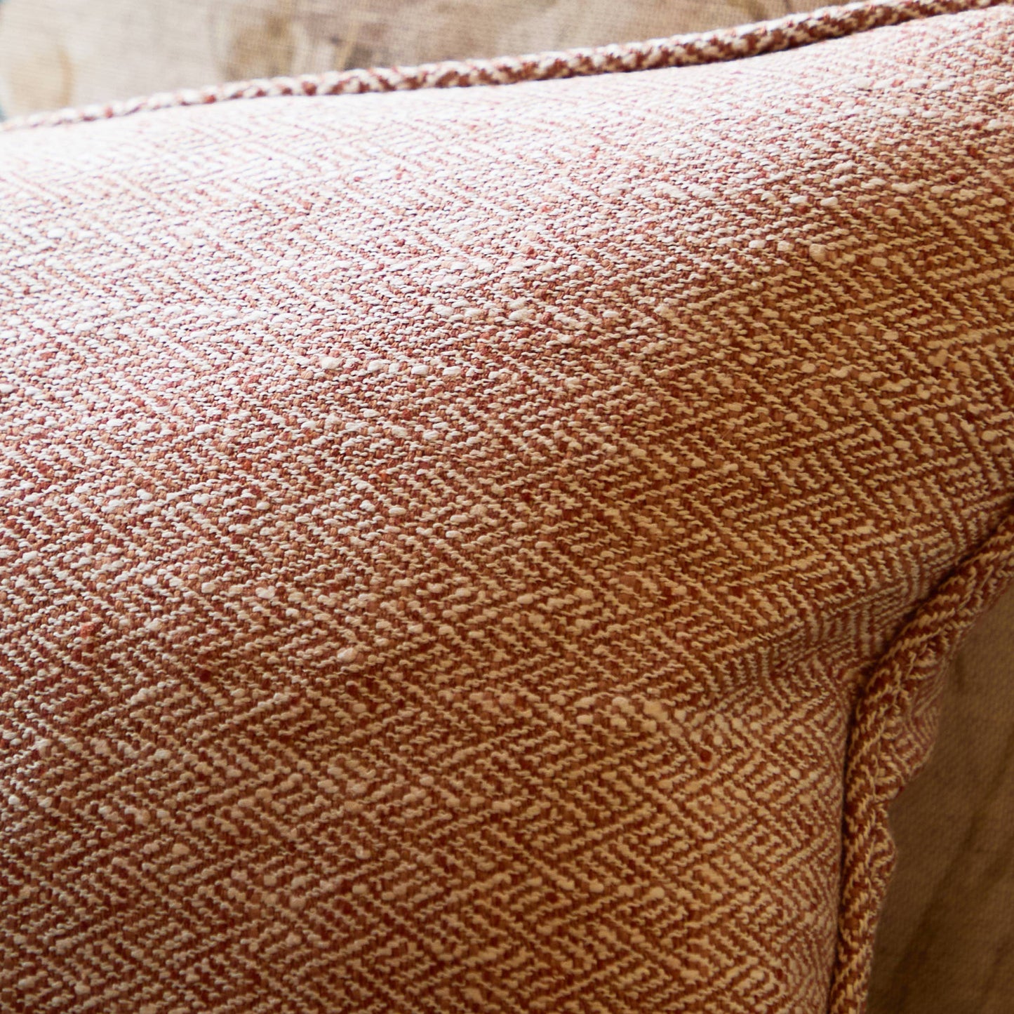 Jedburgh Textured Woven Rectangular Cushion Rust