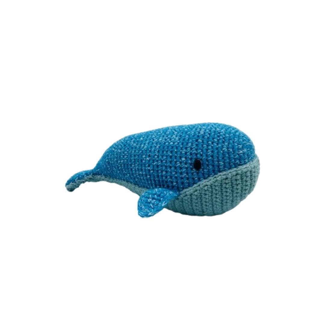 Crochet Whale Baby Rattle Organic Cotton