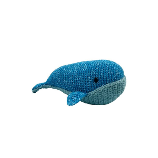 Crochet Whale Baby Rattle Organic Cotton
