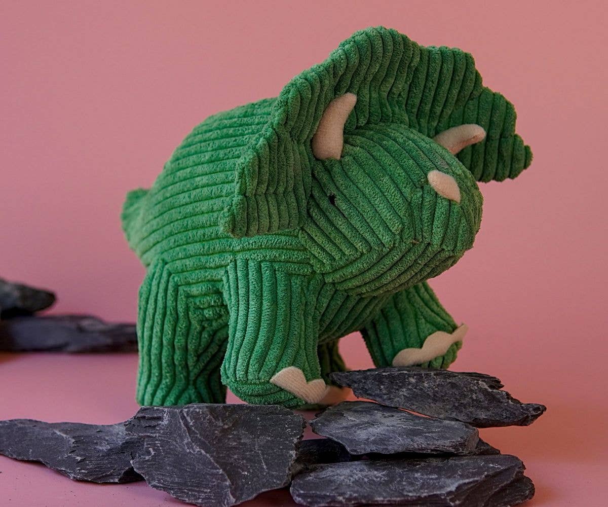 Corduroy Triceratops Dinosaur Plush Toy