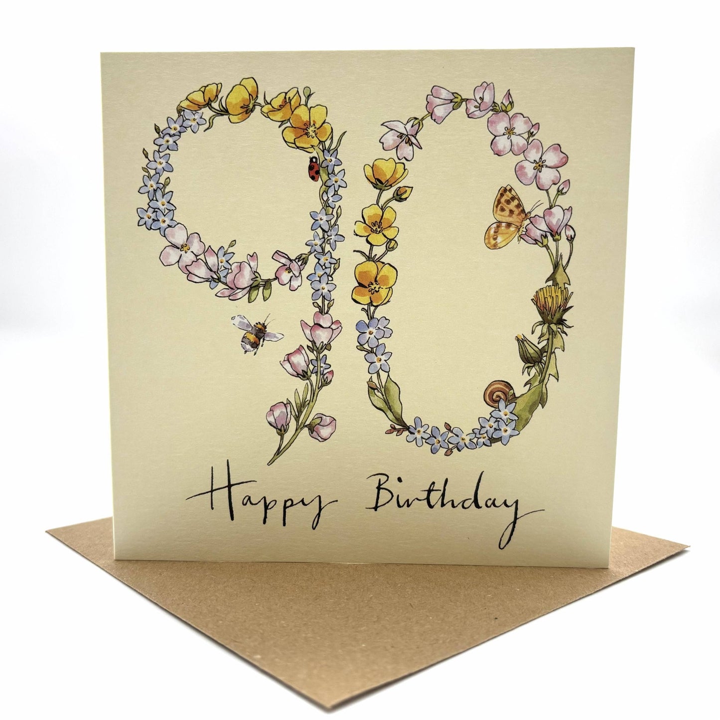 90th Birthday Card - Wildflower