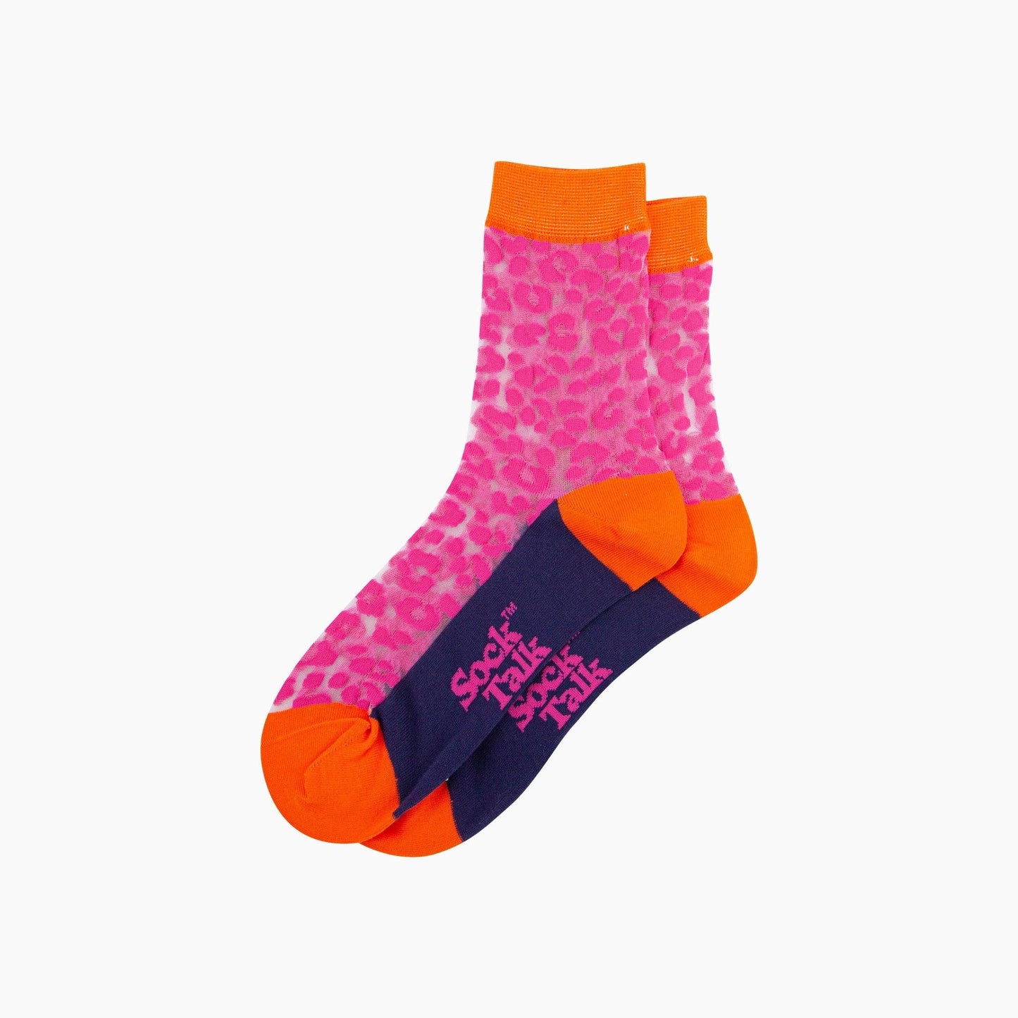 Leopard Print Combed Cotton Sheer Pop Socks
