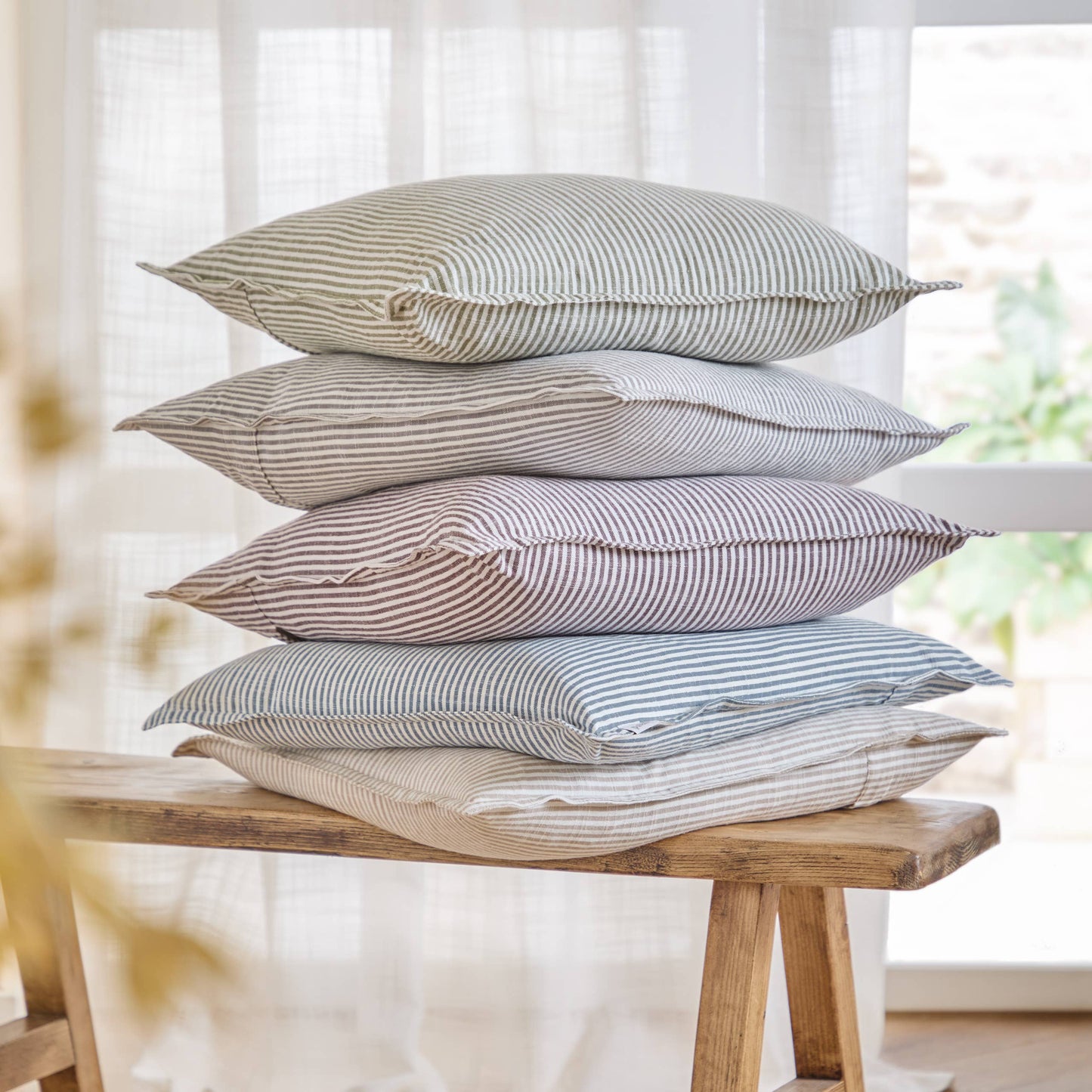 Truro Stripe Reversible Cushion Moss