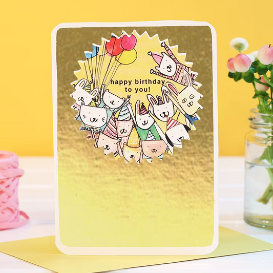 Gold Birthday Party Card