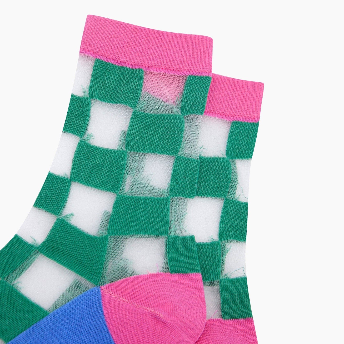 Square Checkerboard Sheer Pop Socks