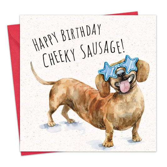 Cheeky Sausage Dog Funny Birthday Card