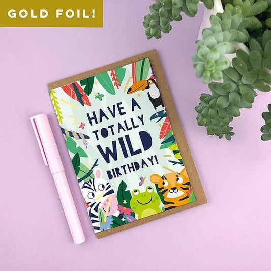 'Wild Birthday!' Gold Foiled Kids Card