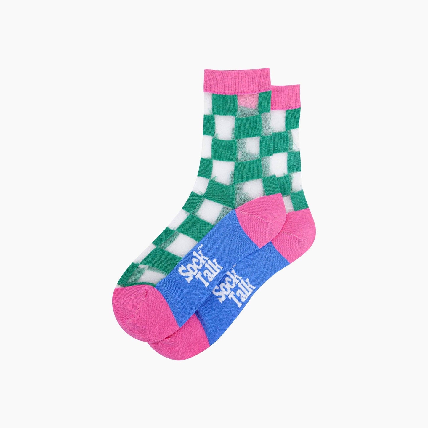 Square Checkerboard Sheer Pop Socks