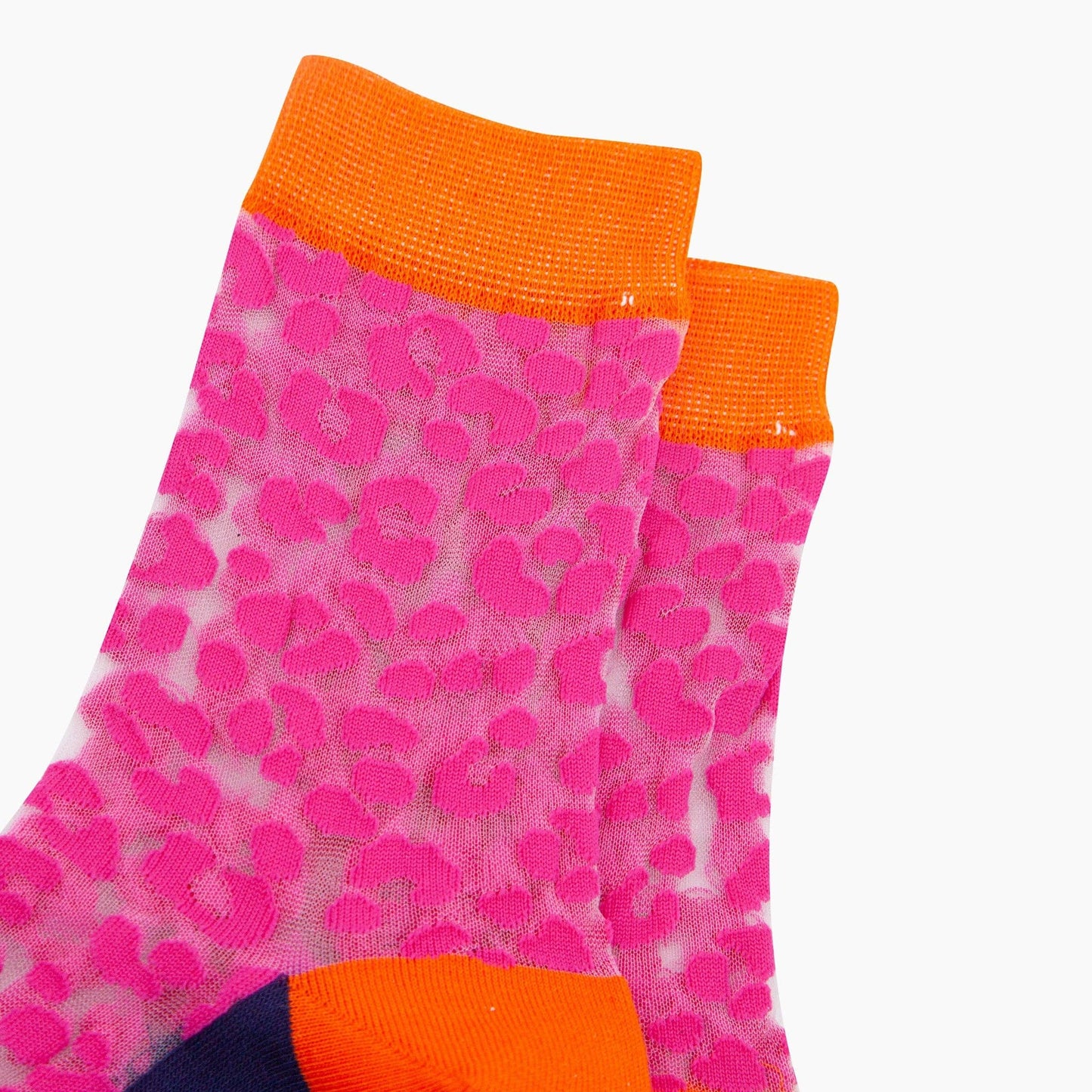Leopard Print Combed Cotton Sheer Pop Socks