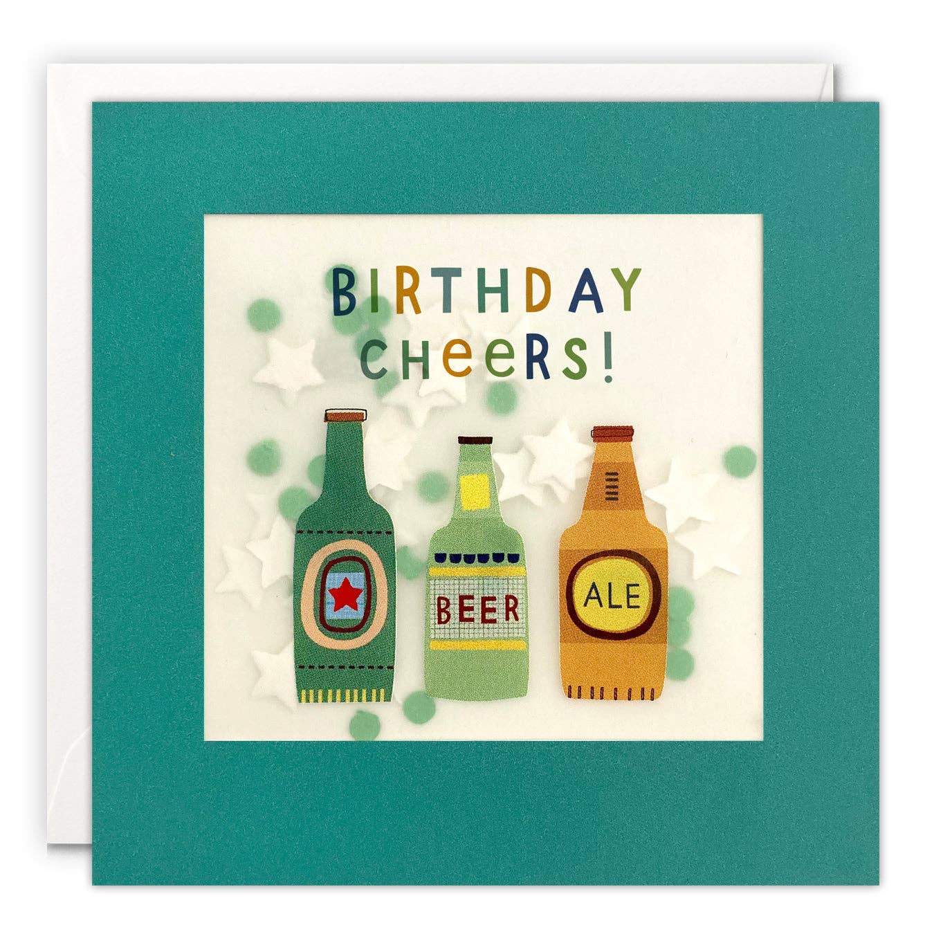 Beer Bottles Confetti Birthday Card