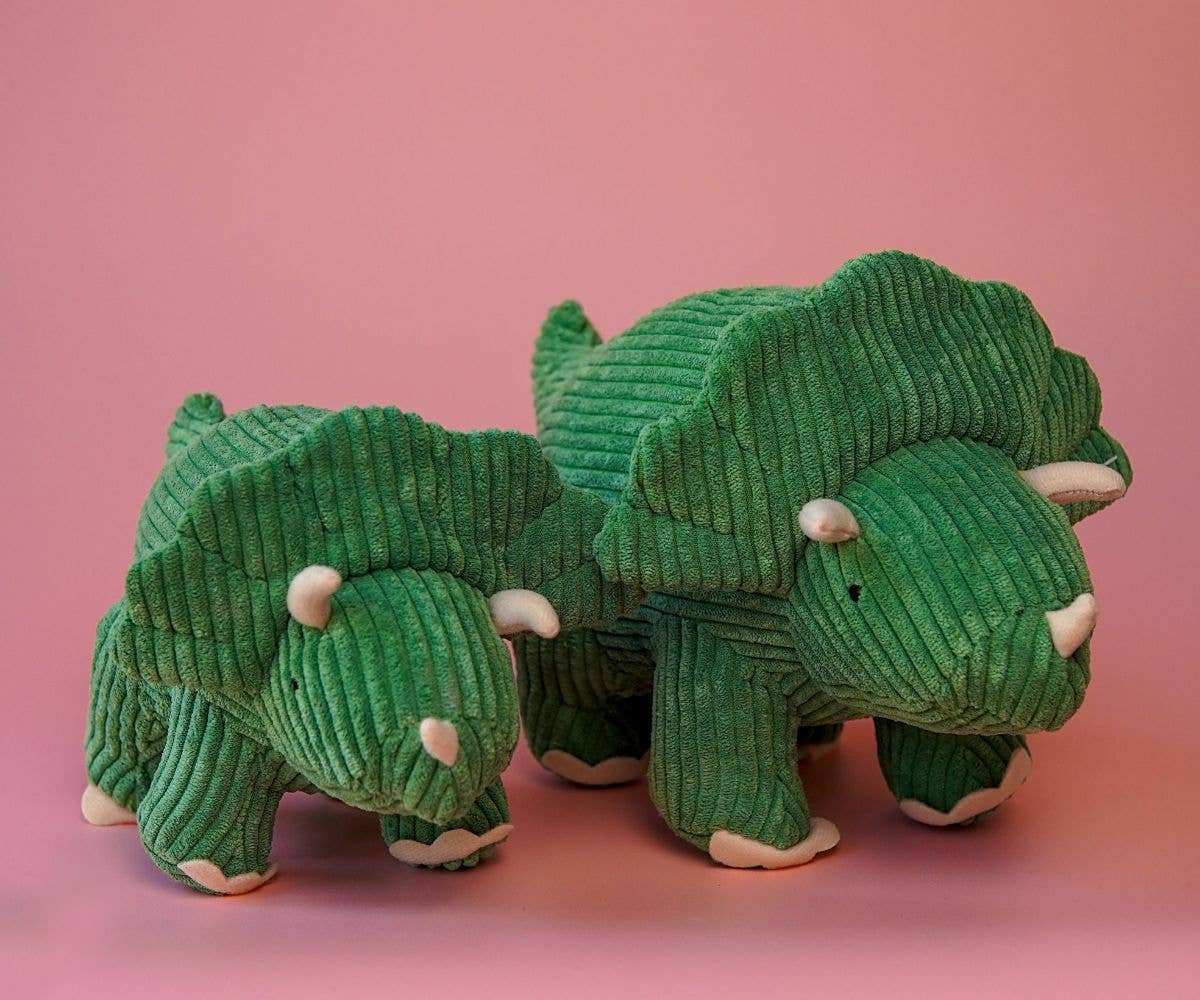 Corduroy Triceratops Dinosaur Plush Toy