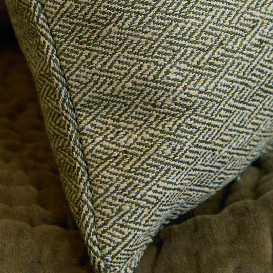 Jedburgh Textured Woven Rectangular Cushion Sage